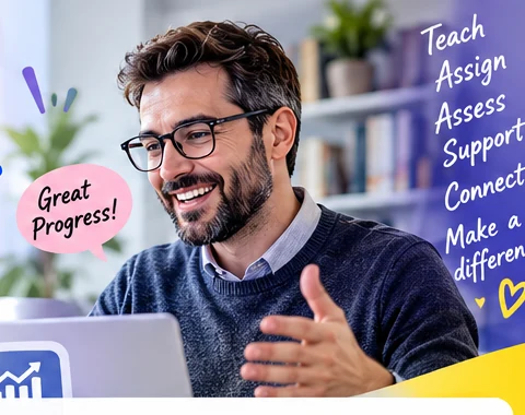 Teacher using DistancePractice